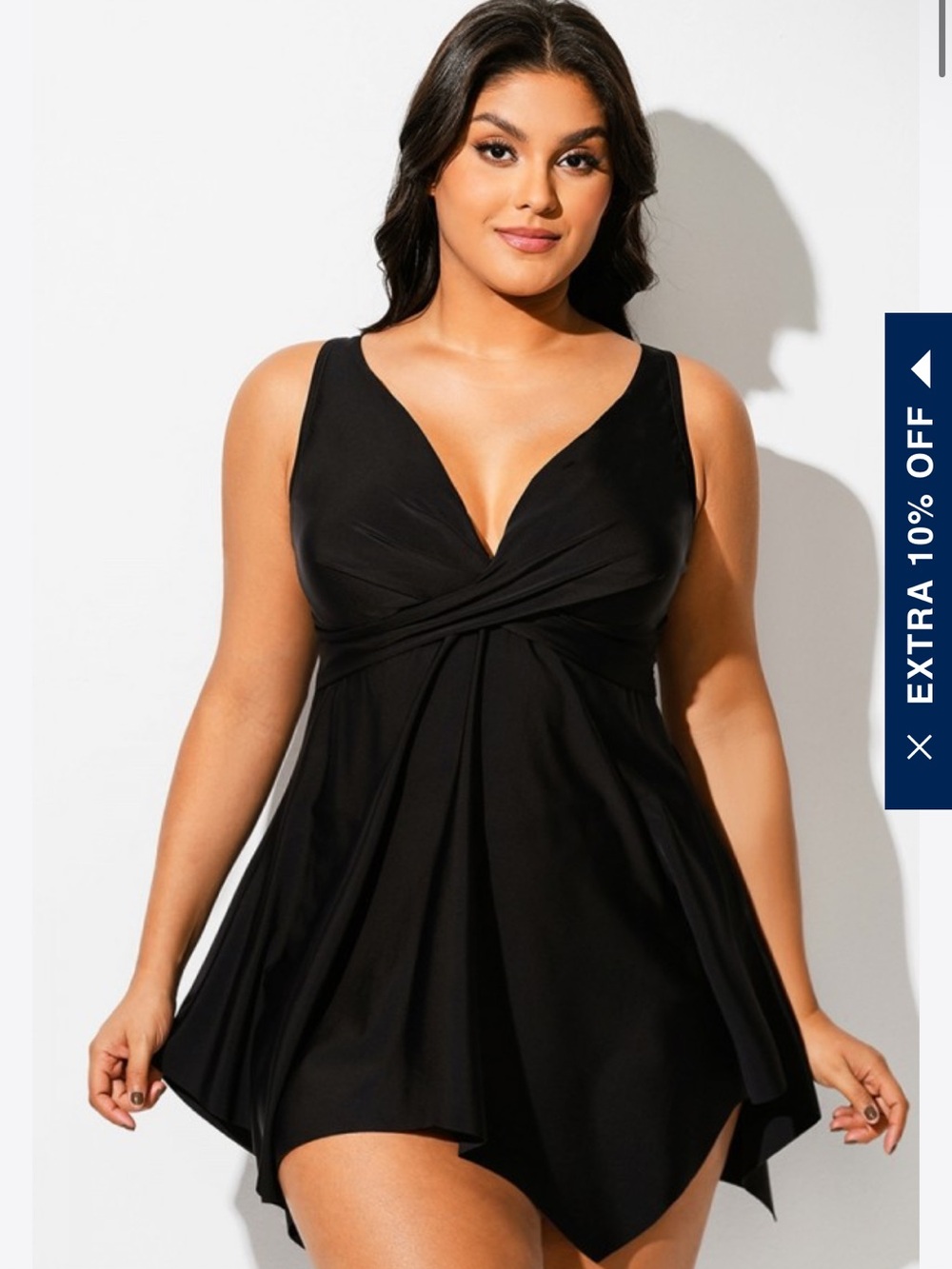 Plus-Size Black Swimdress